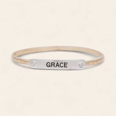 Grace Engraved 2 Tone Bangle