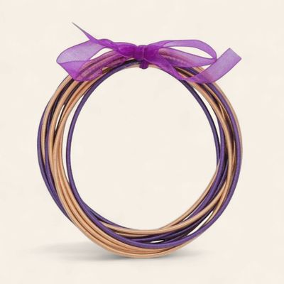 Spring Bracelet Set - PURPLE/GOLD