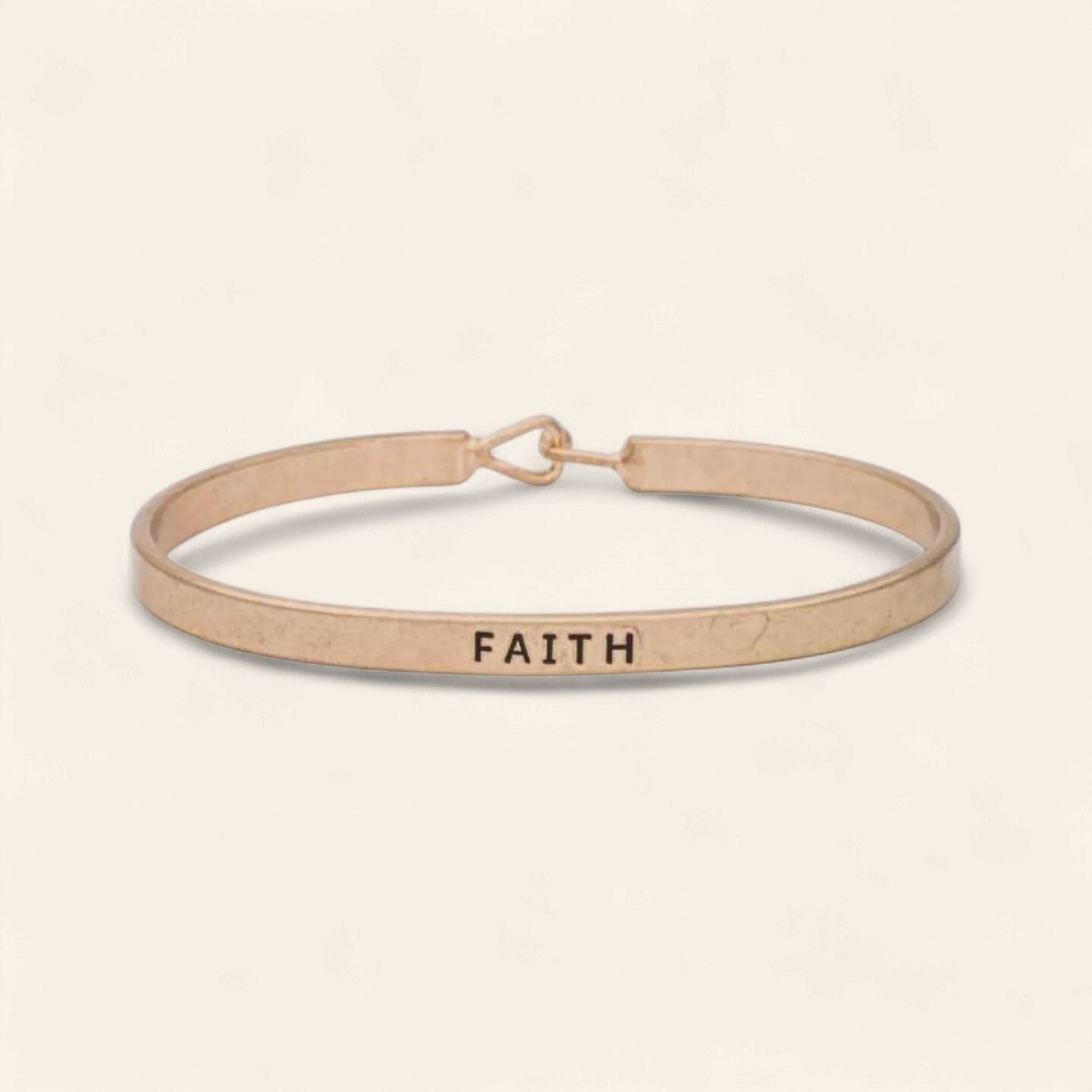 Faith Engraved Hook Bangle