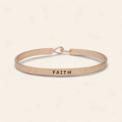 Faith Engraved Hook Bangle