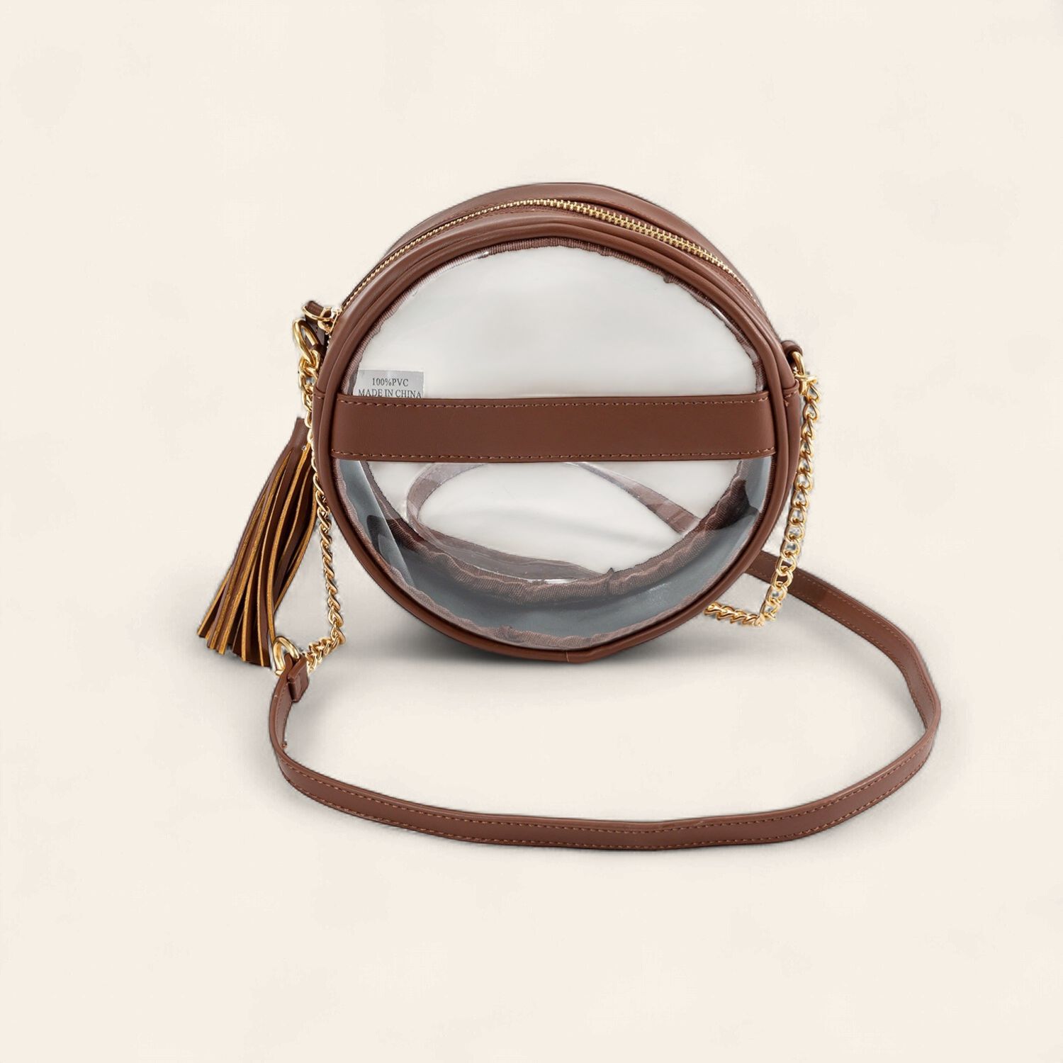 Circle Clear Crossbody - DARK BROWN