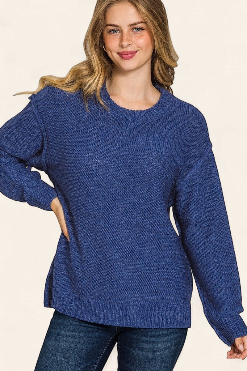 Exposed Seam Sweater - NAVY