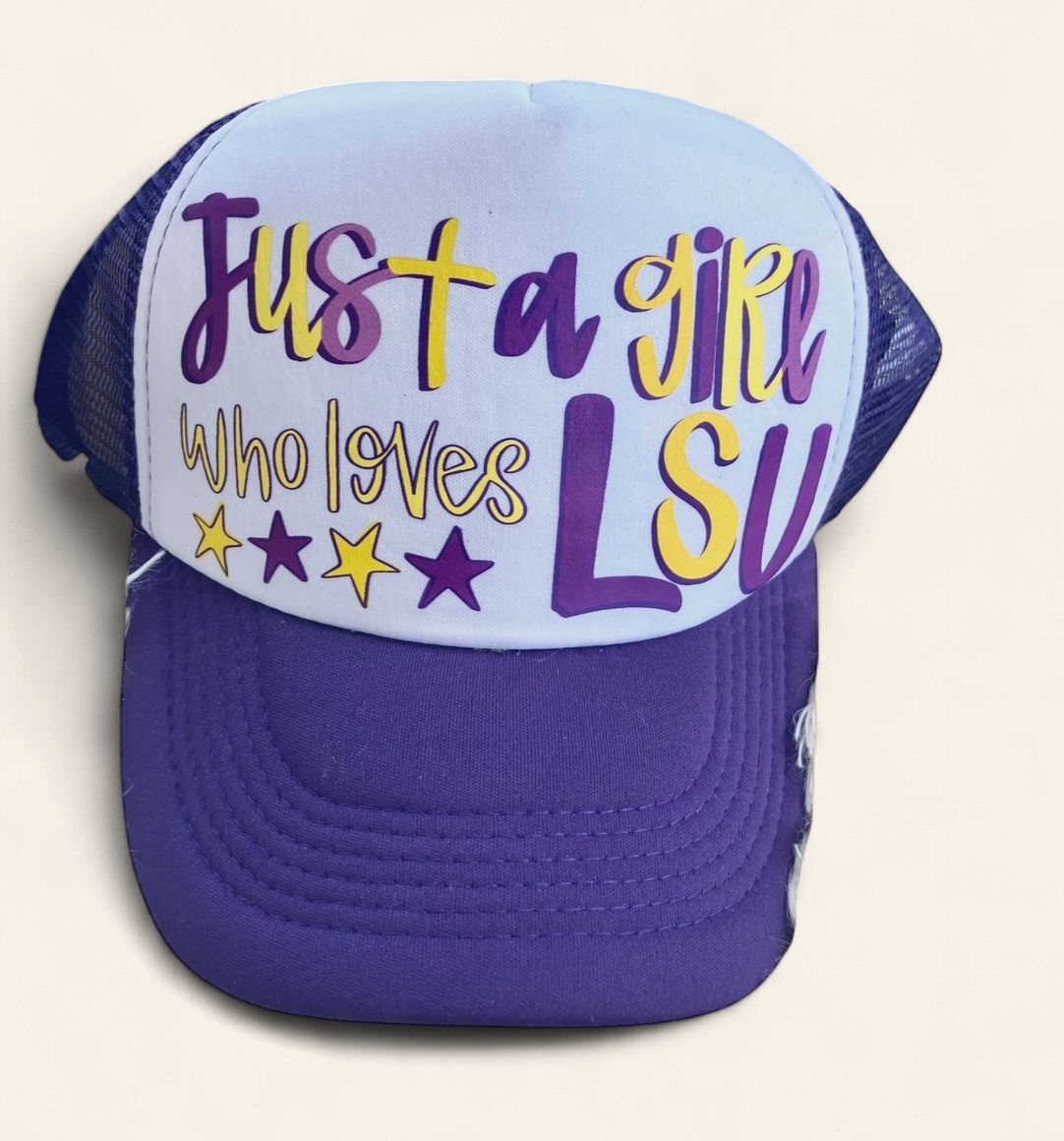 LSU Just A Girl Trucker Hat