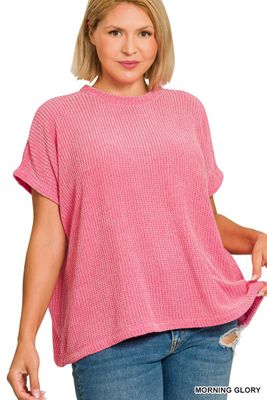 Plus Chenille Sweater - MORNING GLORY