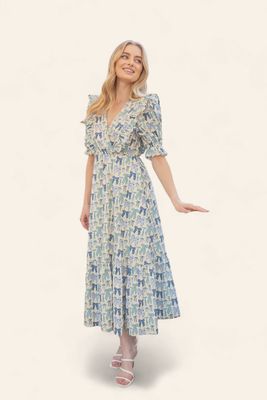 Wrenlee Bow Dress - BLUE