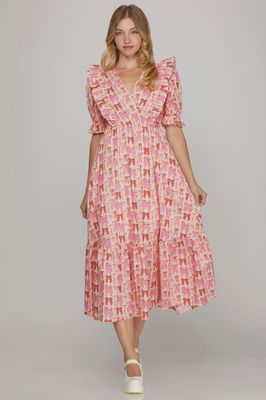 Wrenlee Bow Dress - PINK