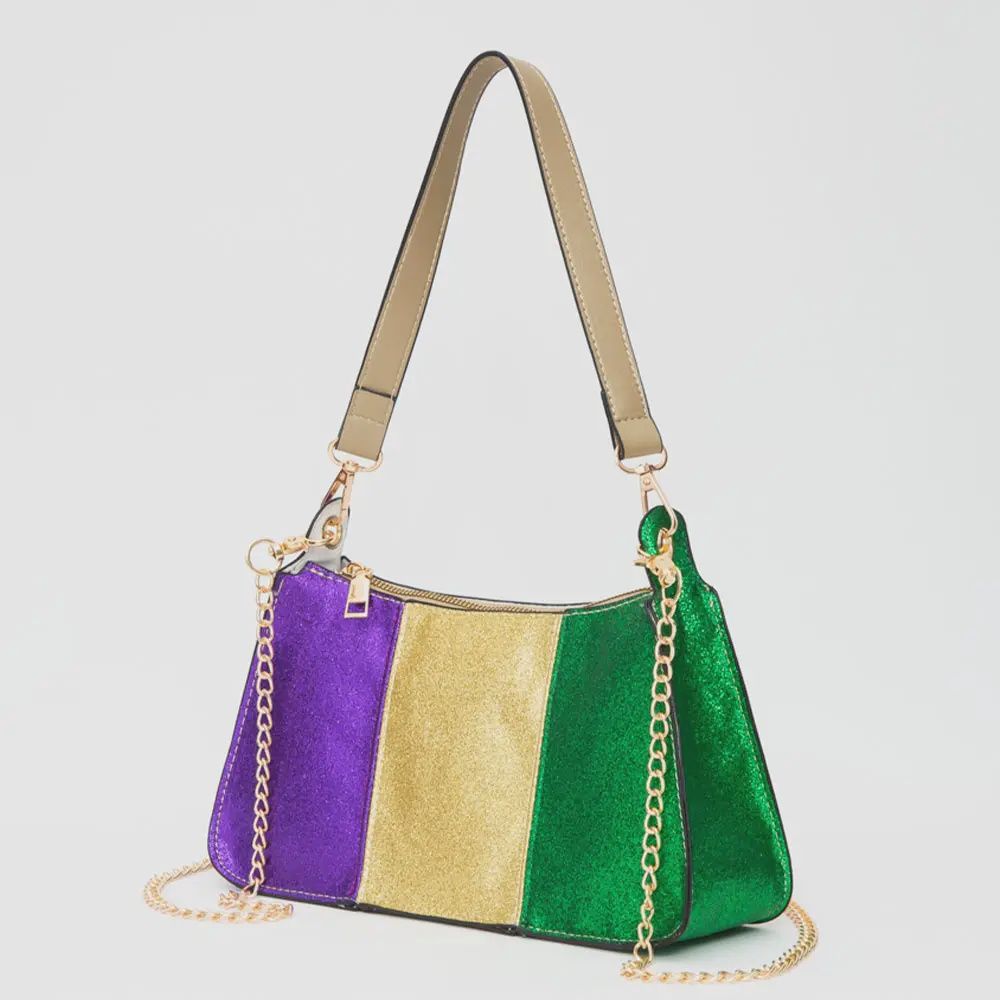 Faux Leather Mardi Gras Handbag