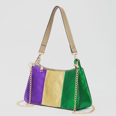 Faux Leather Mardi Gras Handbag
