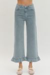 Farrah Ruffle Denim Pants - LT. BLUE