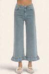 Farrah Ruffle Denim Pants - LT. BLUE