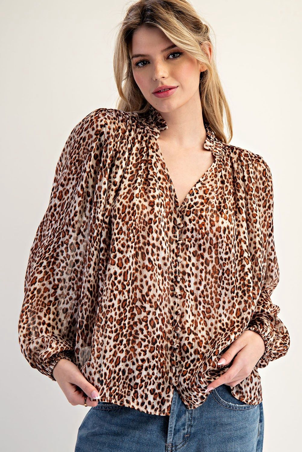Leopard Long Sleeve Blouse