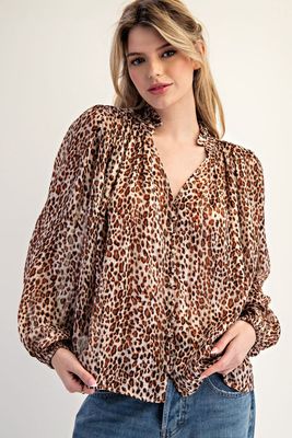 Leopard Long Sleeve Blouse