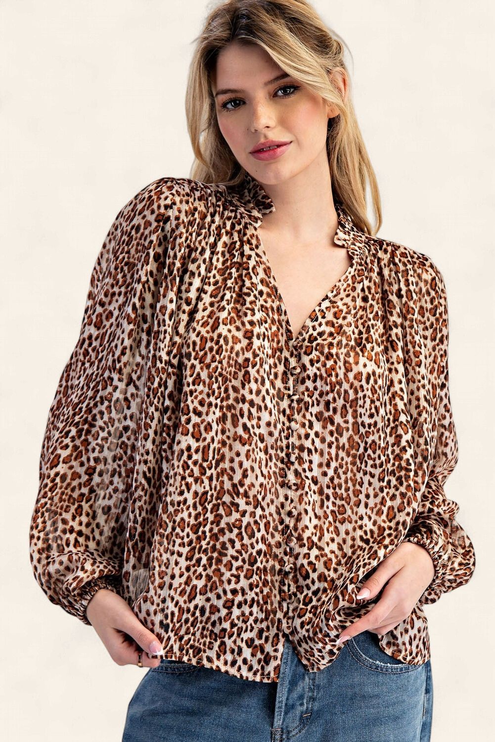 Leopard Long Sleeve Blouse