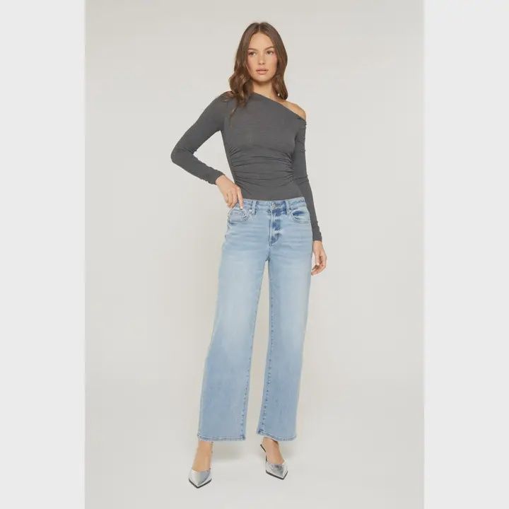 MICA Mid Rise Loose Fit Jeans - WINDOWS  BLUE