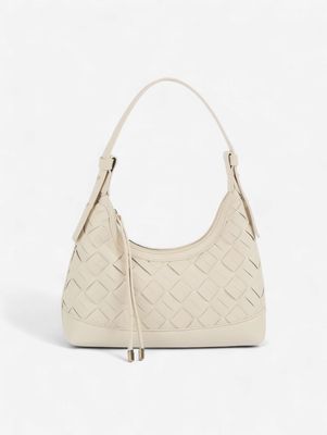Woven Embossed Detail Bag - IVORY