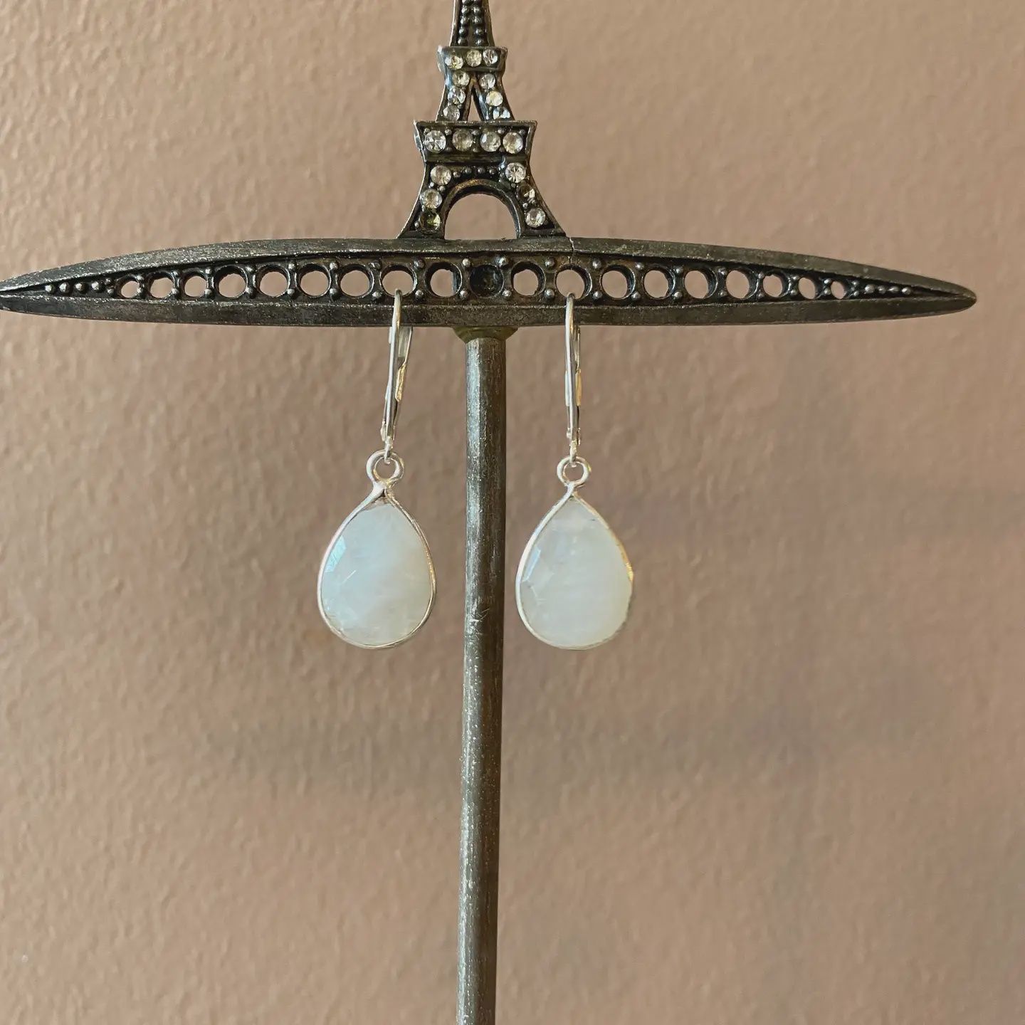 Moonstone Bezel Earrings