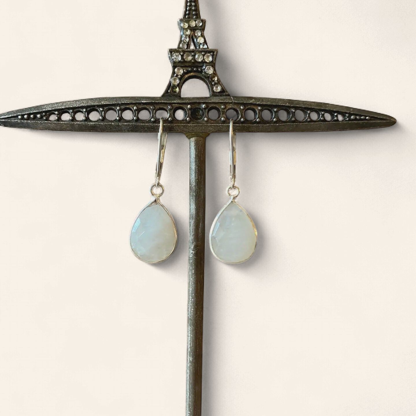 Moonstone Bezel Earrings