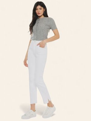 KanCan Slim Straight Jeans - WHITE