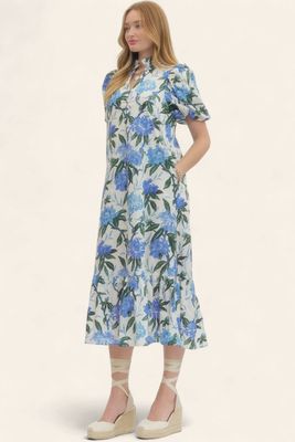 Full Blooms Dress - ROYAL/IVORY