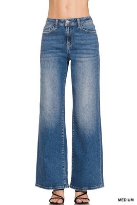 Zenana High Rise Straight Denim - MEDIUM