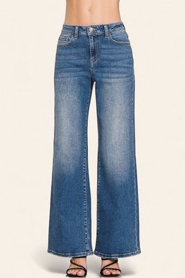 Zenana High Rise Straight Denim - MEDIUM