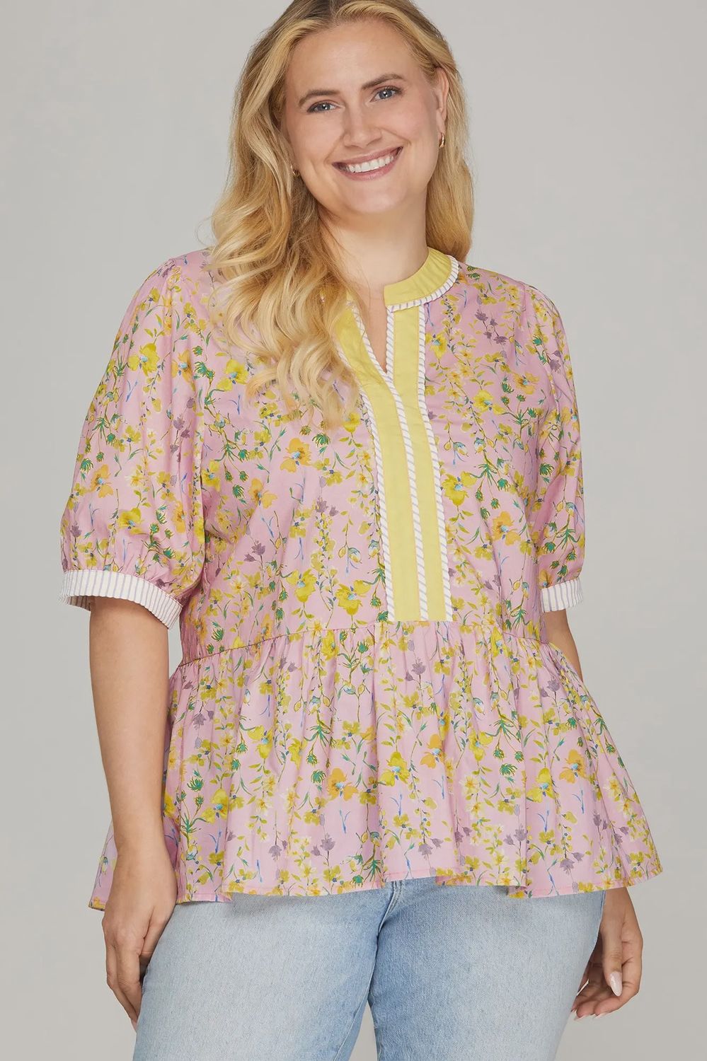 Plus Angile" Top - PINK