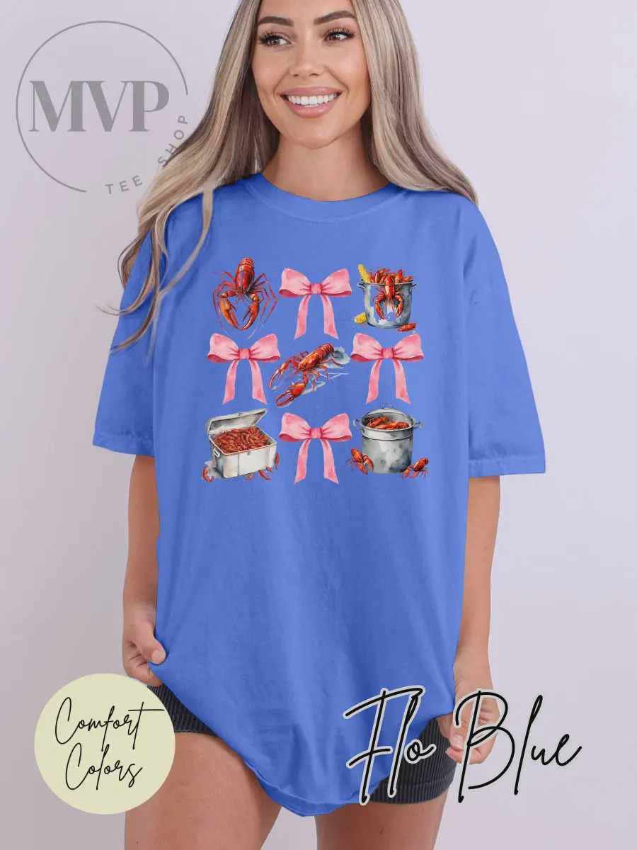 Crawfish Coquette Tee - BLUE