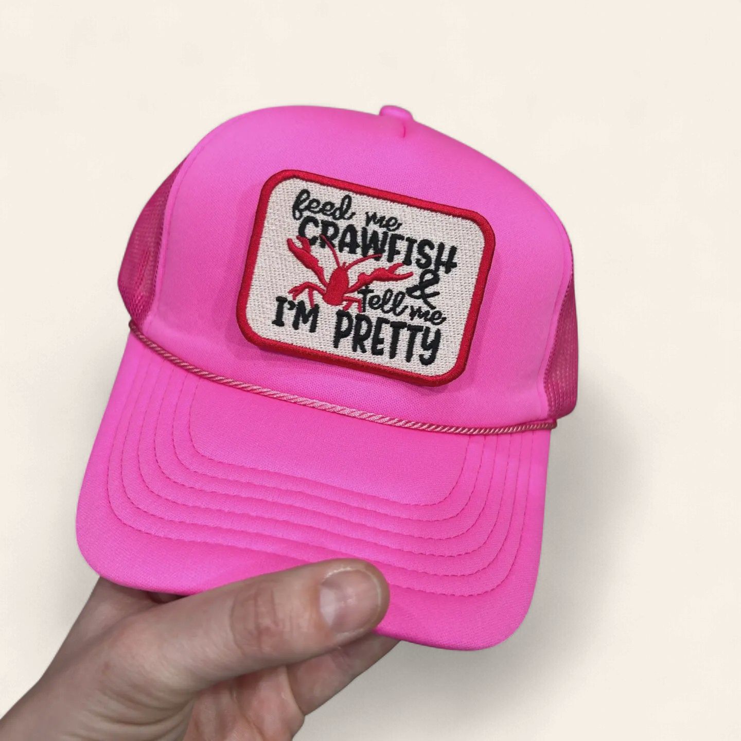 Feed Me Crawfish Cap - NEON PINK