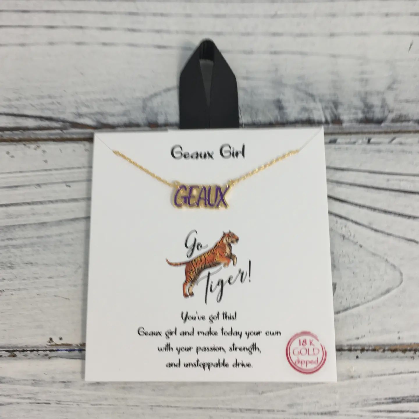 Purple &amp; Gold GEAUX Necklace