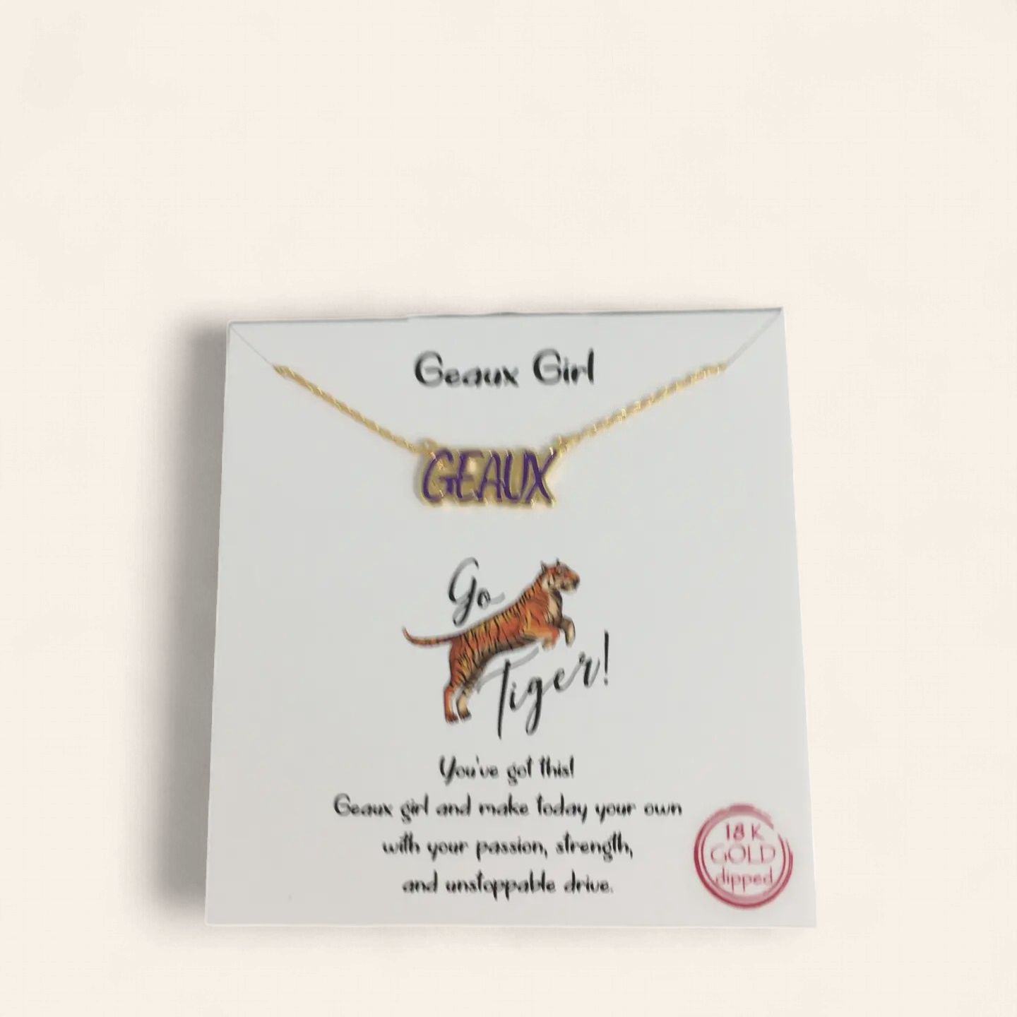 Purple &amp; Gold GEAUX Necklace