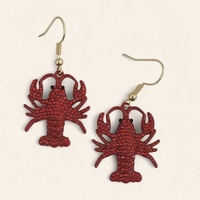 Rhinestone Crawfish Earrings