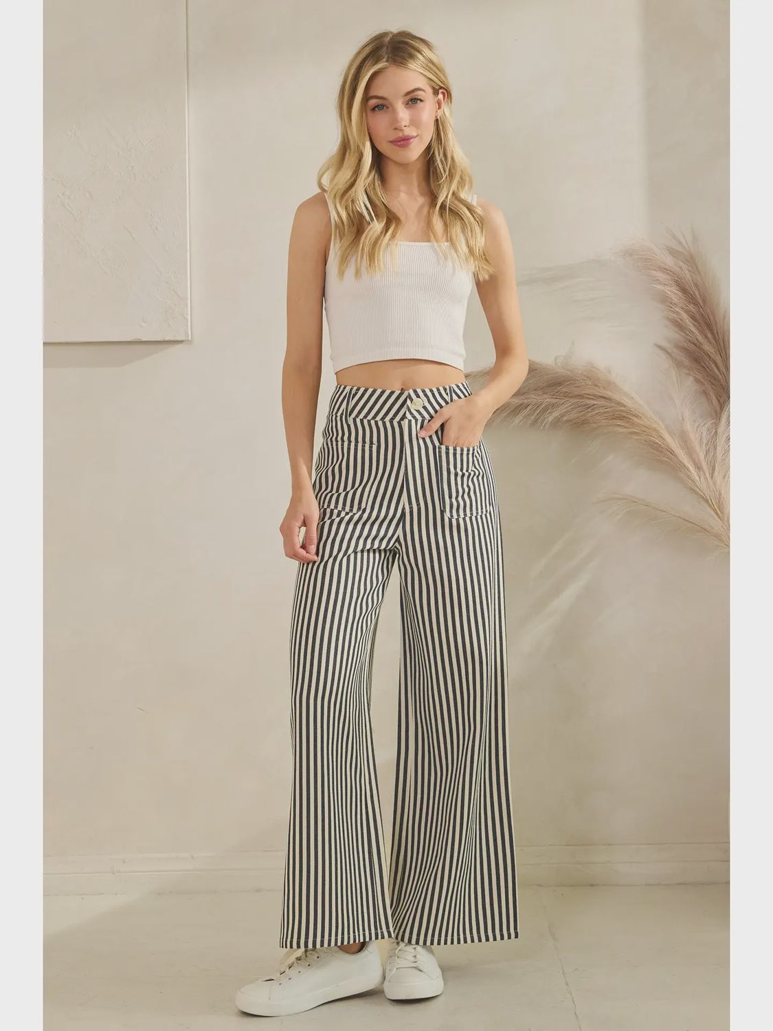 The Sydney Striped Pants - NAVY