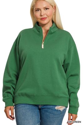 Plus Fleece Half Zip Sweatshirt