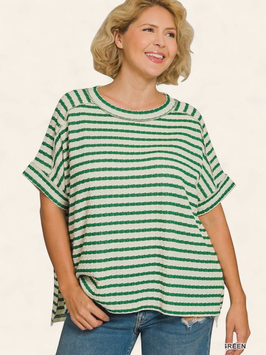 Plus Lucky Stripe Tee - GREEN