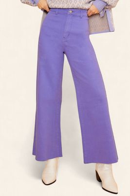 Stretch Wide Leg Denim - PURPLE