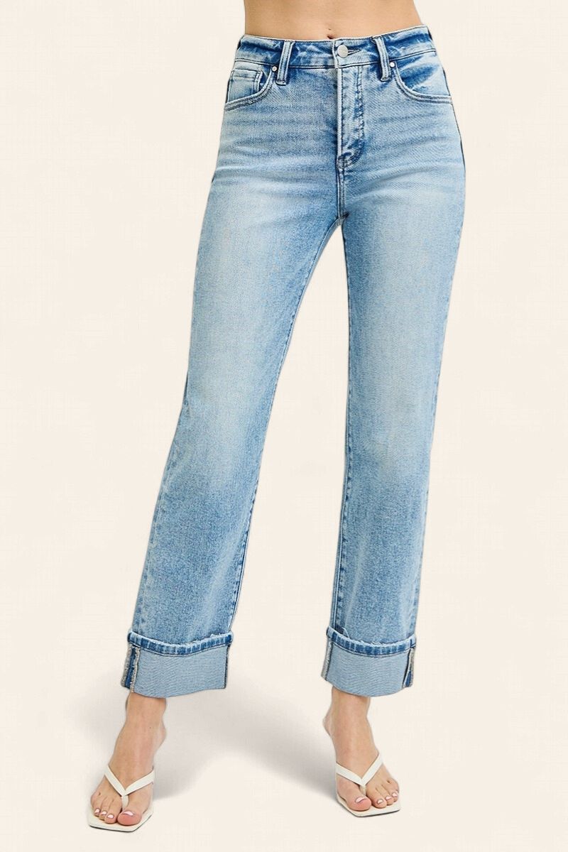 Plus RISEN High Rise Crop Straight Cuff - LIGHT