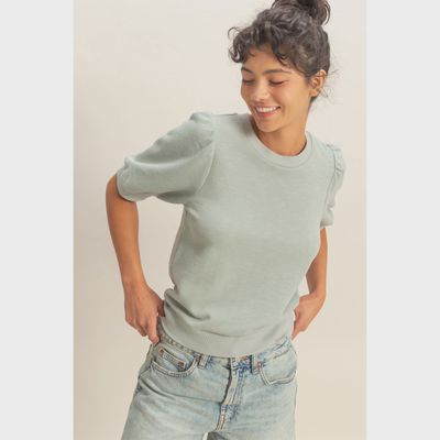Harper Puff Sleeve Top - SAGE