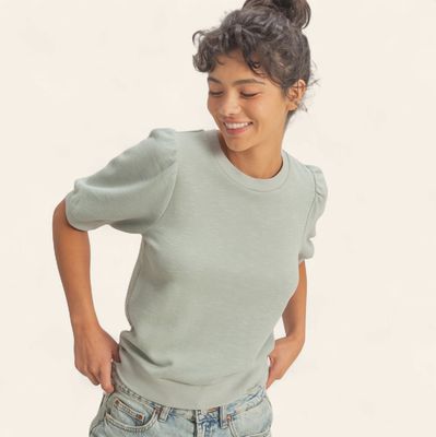 Harper Puff Sleeve Top - SAGE