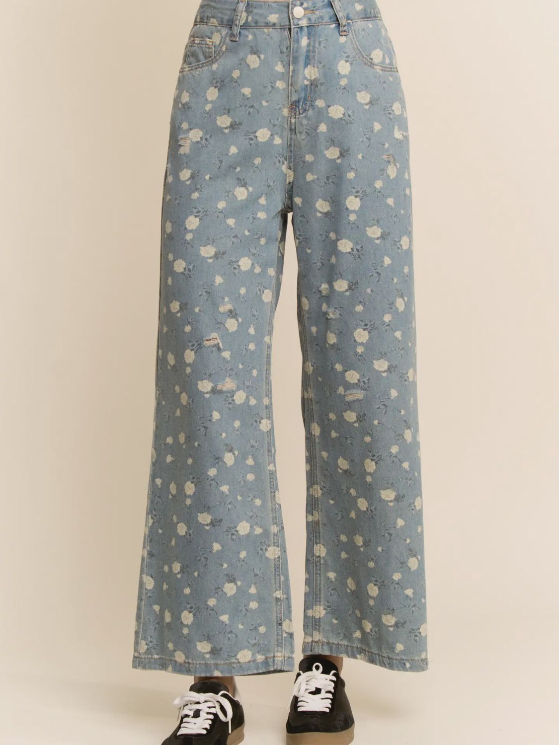Plus June Floral Denim Pants