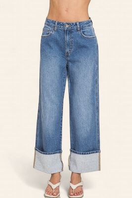 Plus Zenana High Rise Cuffed Wide Leg - MEDIUM