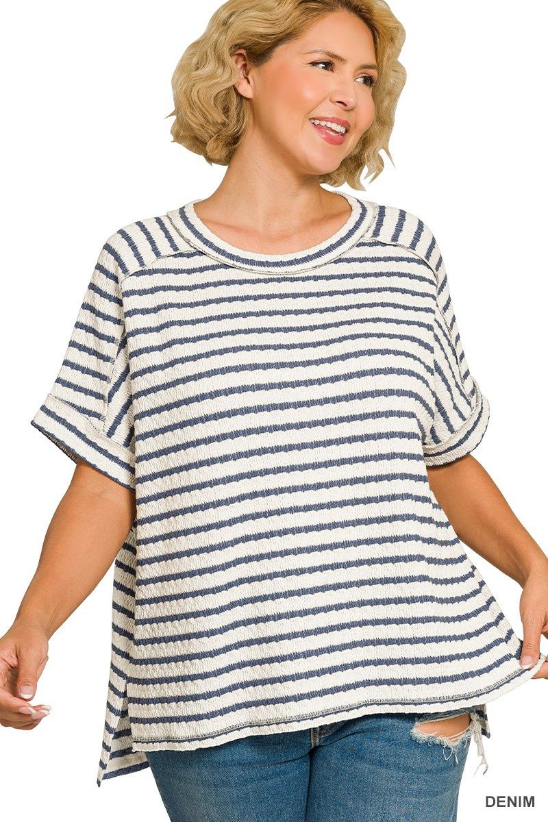 Plus Summer Days Top - NAVY