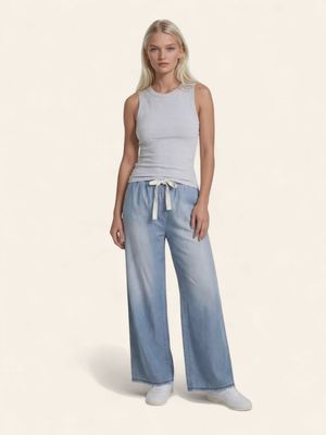 Rae Wide Leg Pull- On  Denim - LIGHT WASH