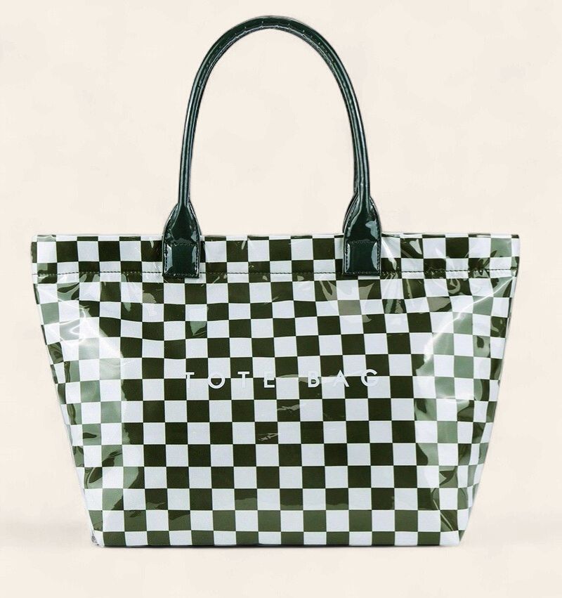 Checkered Tote - GREEN