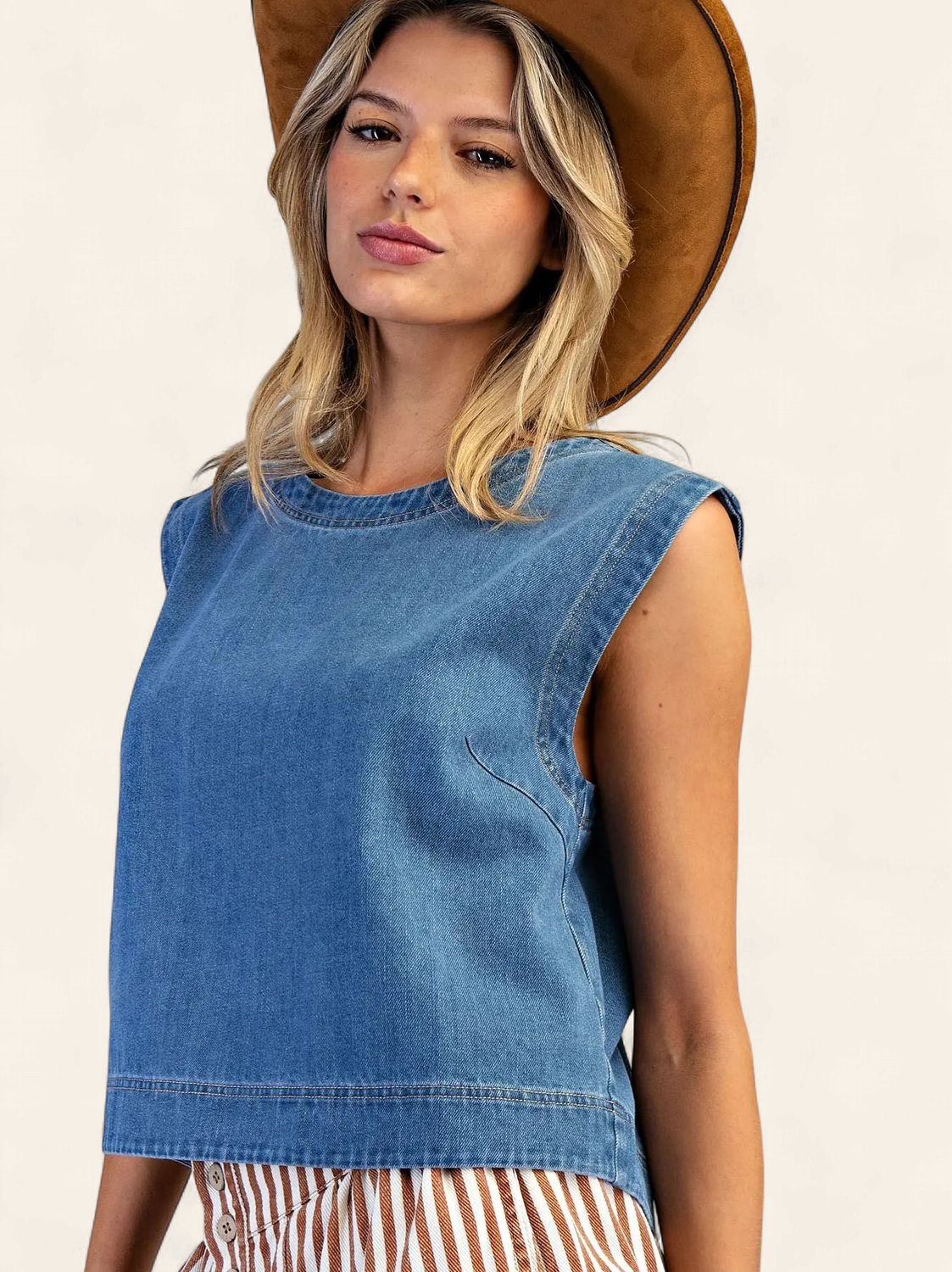 The Jolene Top - DENIM