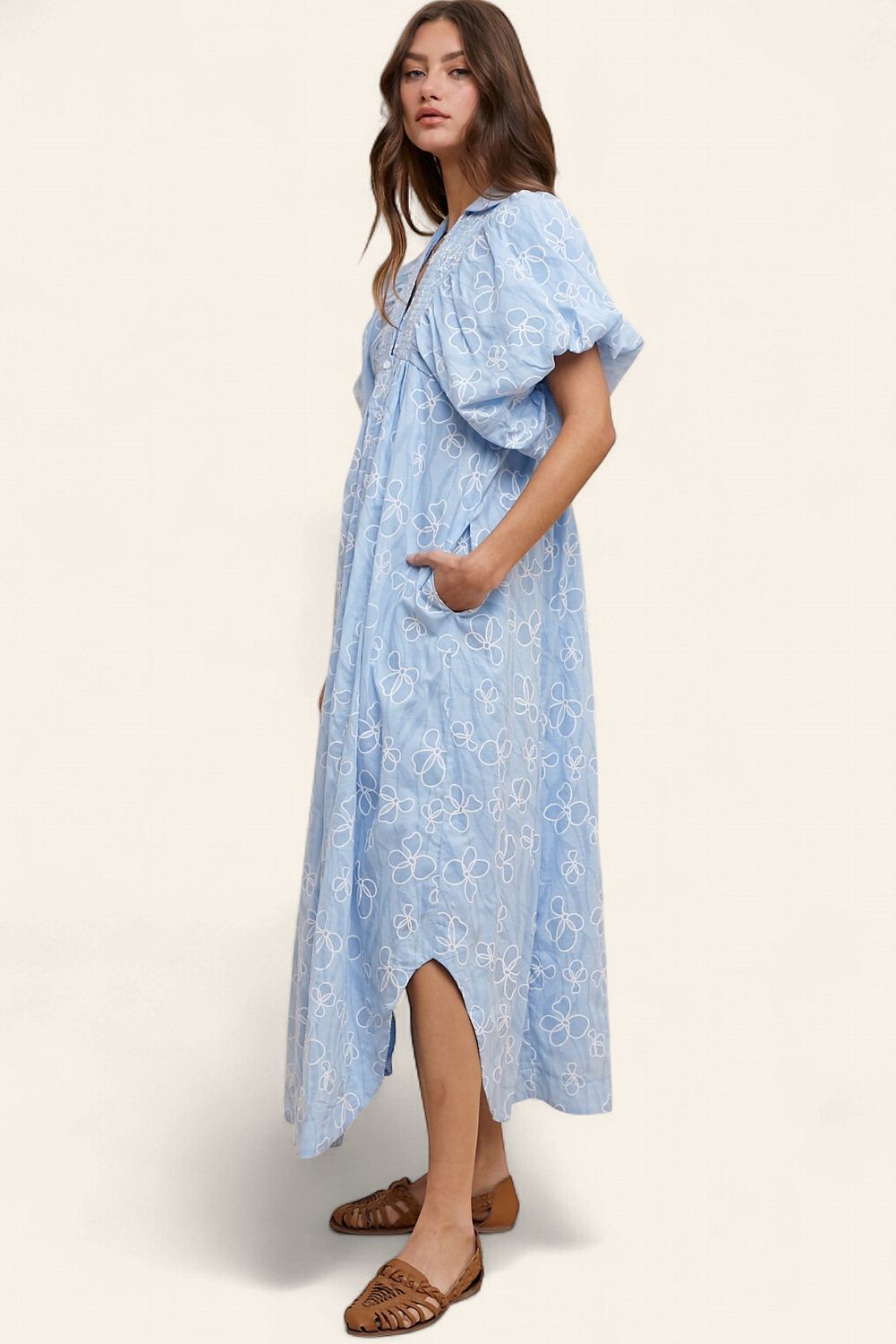 The Janie Floral Dress - BLUE