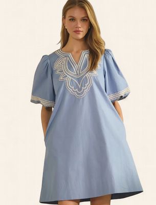 Plus Misty Dress - BLUE