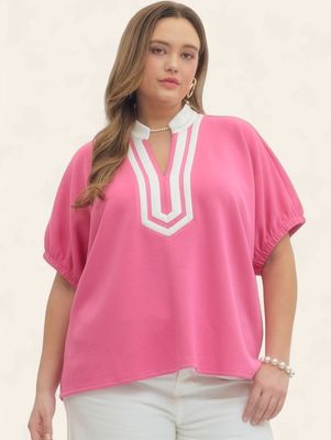 Plus Katie Ann Top - PINK