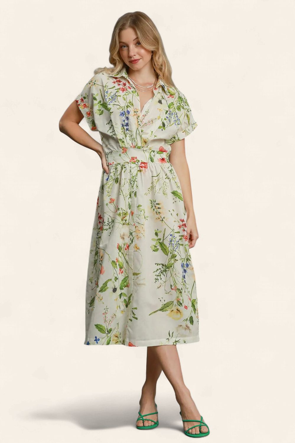 The Renee Midi Dress - CREAM