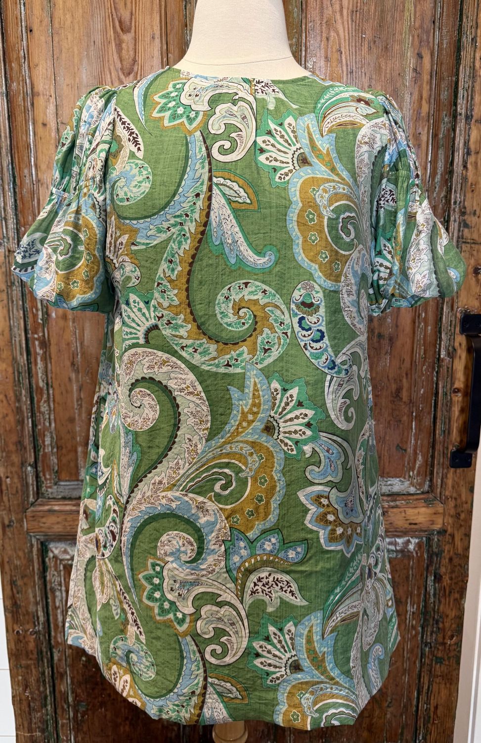 Kelly Paisley Babydoll Dress - GREEN