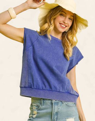The Mya Sweatshirt Top - BLUE
